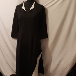 New Black & White  Asymmetrical Hem Dress